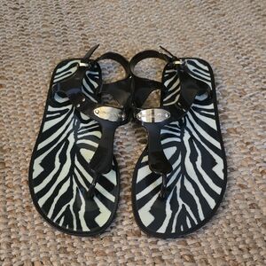 Michael Kors Brown Plate Jelly Sandals